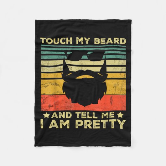 Retro Funny Beard Quote Gift For Bearded Men And L Fleece Deken (Voorkant)