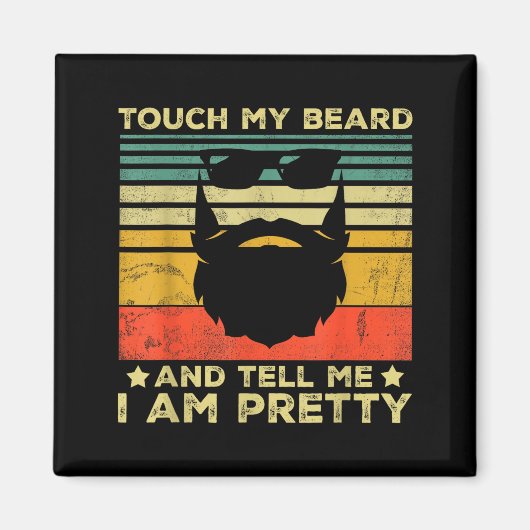 Retro Funny Beard Quote Gift For Bearded Men And L Magneet (Voorkant)