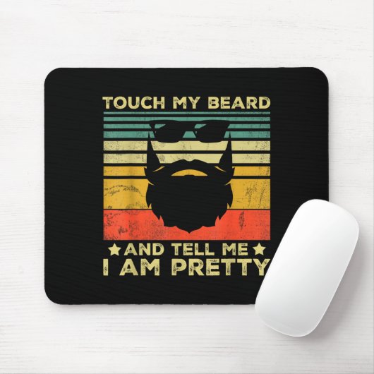 Retro Funny Beard Quote Gift For Bearded Men And L Muismat (Met muis)