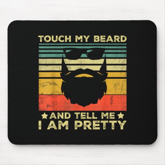 Retro Funny Beard Quote Gift For Bearded Men And L Muismat (Voorkant)