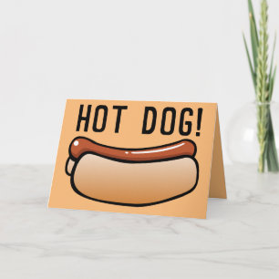 RETRO FUNNY BIRTHDAY CARDS, HOT DOG! KAART