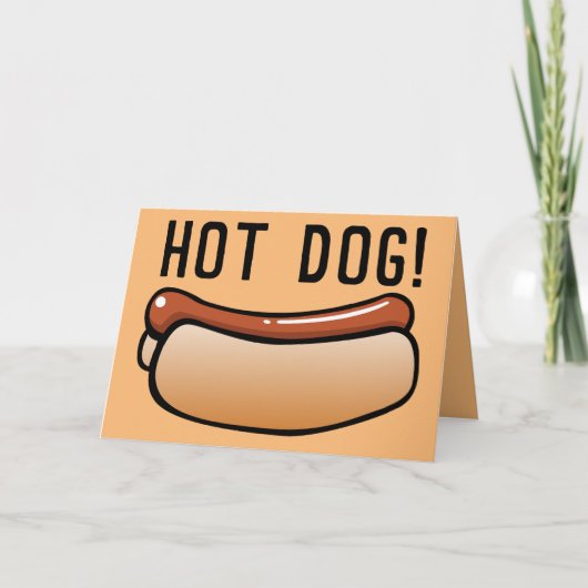 RETRO FUNNY BIRTHDAY CARDS, HOT DOG! KAART (Voorkant)