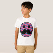 Retro Funny Black Handlebar Mustache Face T-shirt (Voorkant volledig)