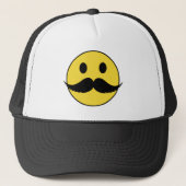 Retro Funny Black Handlebar Mustache Trucker Pet (Voorkant)
