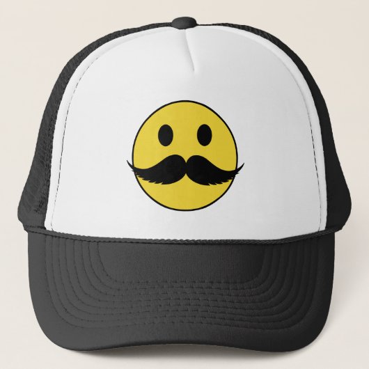 Retro Funny Black Handlebar Mustache Trucker Pet (Voorkant)