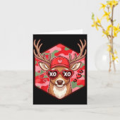 Retro Funny Boys Valentines Day Hunting Deer Camo  Kaart (Gele Bloem)