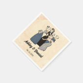  Retro Funny Bride 50s Comic Rustic Wedding Servet (Hoek)