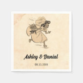  Retro Funny Bride Rustic Old Comic Wedding Servet (Voorkant)