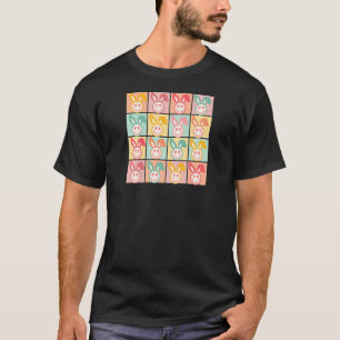 Retro Funny Bunny Face Women Kind & Girl Cu T-shirt