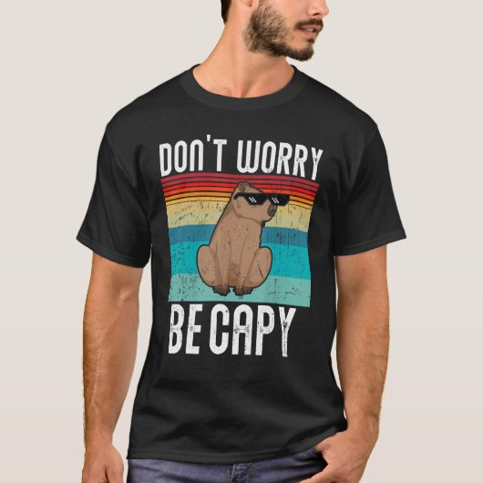 Retro Funny Capybara kan niet bezorgd zijn om Capy T-shirt (Voorkant)