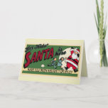 Retro Funny Cartoon Naughty of Nice Cute Custom Feestdagen Kaart<br><div class="desc">Cute  cartoon design red,  green and yellow Folded kerstWenskaart met feestlettertypografie die eenvoudig kan worden aangepast. Het thema "Naughty of Nice" is een leuke tong-in-cheek optie voor volwassenen met een gevoel van humor.</div>