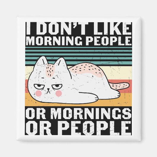 Retro Funny Cat Magnet (Voorkant)