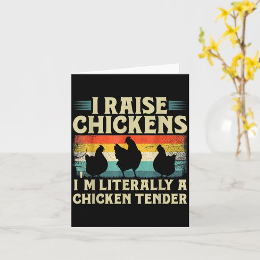 Retro Funny Chicken Lover Gift – I Raise Chickens  Kaart (Gele Bloem)