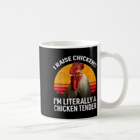 Retro Funny Chicken Lover Gift – I Raise Chickens  Koffiemok (Rechts)