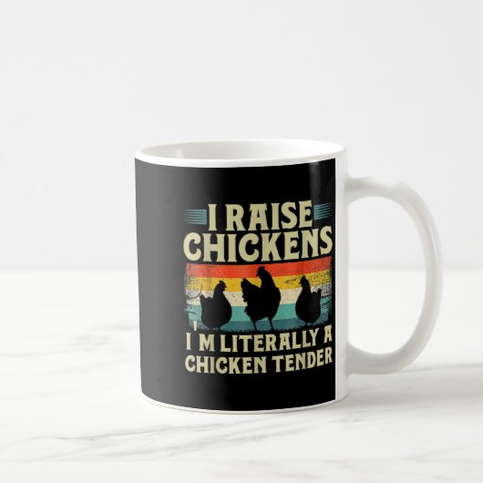 Retro Funny Chicken Lover Gift – I Raise Chickens Koffiemok (Rechts)