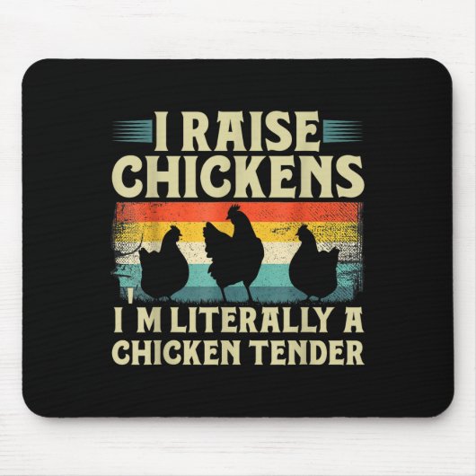 Retro Funny Chicken Lover Gift – I Raise Chickens Muismat (Voorkant)
