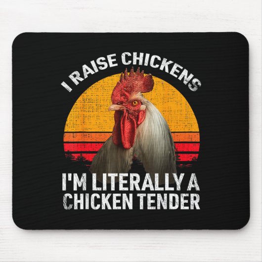 Retro Funny Chicken Lover Gift – I Raise Chickens  Muismat (Voorkant)