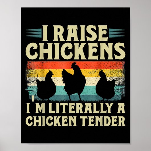 Retro Funny Chicken Lover Gift – I Raise Chickens Poster (Voorkant)