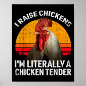 Retro Funny Chicken Lover Gift – I Raise Chickens  Poster (Voorkant)