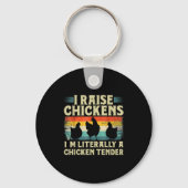 Retro Funny Chicken Lover Gift – I Raise Chickens Sleutelhanger (Voorkant)
