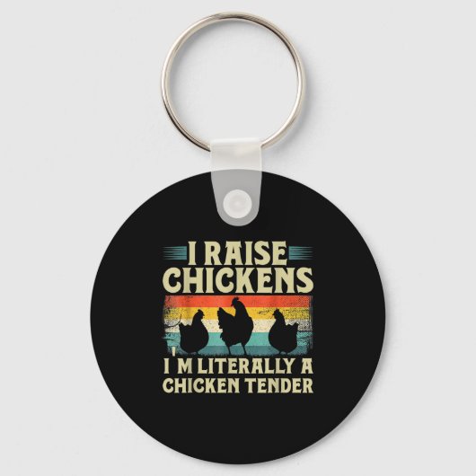 Retro Funny Chicken Lover Gift – I Raise Chickens Sleutelhanger (Voorkant)