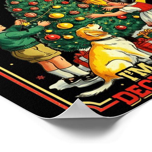 Retro Funny Christmas Holiday From The Windows To Poster (Hoek)