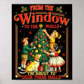 Retro Funny Christmas Holiday From The Windows To Poster (Voorkant)