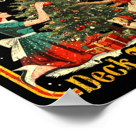 Retro Funny Christmas Holiday From The Windows To  Poster (Hoek)