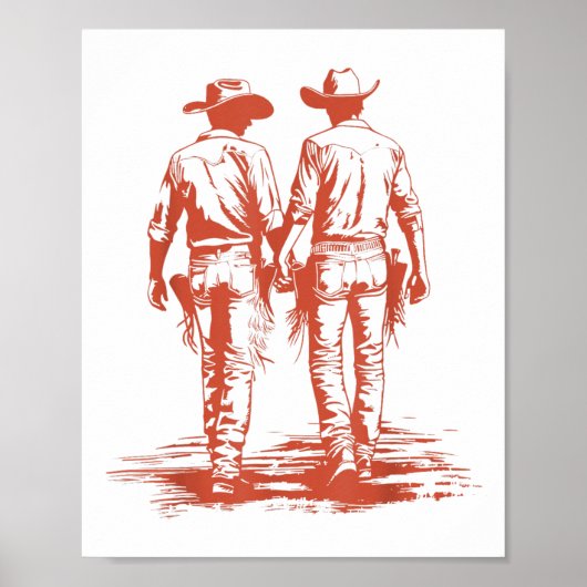 Retro Funny Cowboy Gay Trans Rights Lgbt Pride  Poster (Voorkant)