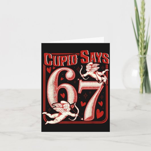 Retro Funny Cud Says 6 7 Six Seven Couples Valenti Kaart (Voorkant)