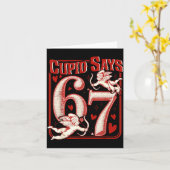 Retro Funny Cud Says 6 7 Six Seven Couples Valenti Kaart (Gele Bloem)