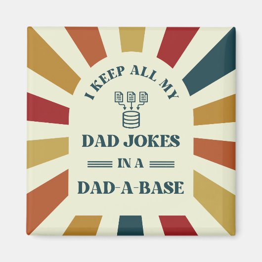 Retro Funny Dad Jokes Vaders dag cadeau voor vader Magneet (Voorkant)