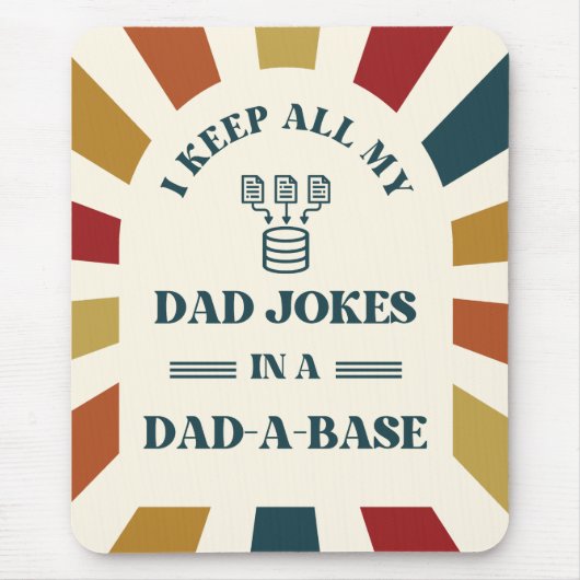 Retro Funny Dad Jokes Vaders dag cadeau voor vader Muismat (Voorkant)