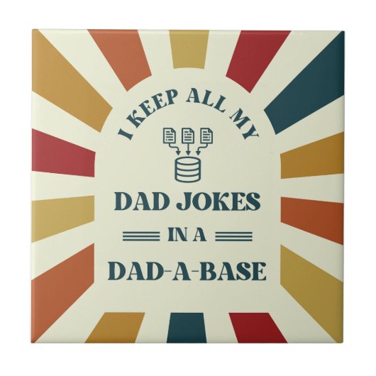 Retro Funny Dad Jokes Vaders dag cadeau voor vader Tegeltje (Voorkant)