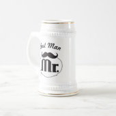 Retro Funny de heer Mustache Best Man Bierpul (Voorkant links)