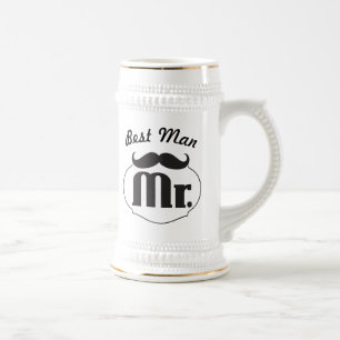 Retro Funny de heer Mustache Best Man Bierpul