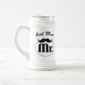 Retro Funny de heer Mustache Best Man Bierpul (Links)