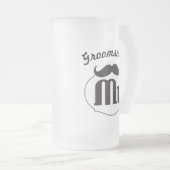 Retro Funny de heer Mustache Groom Matglas Bierpul (Voorkant rechts)