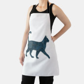 Retro Funny Denim Patch Animal Cat T-shirt Schort (Insitu)