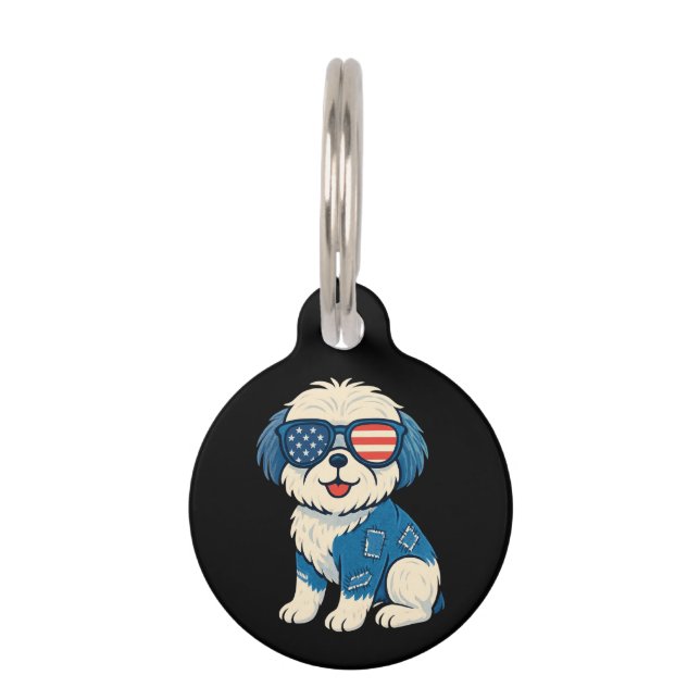 Retro Funny Denim Patch Schattige Huisdier Dog Des Huisdierpenning (Voorkant)