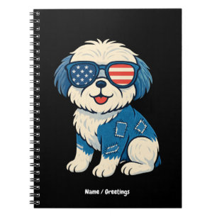 Retro Funny Denim Patch Schattige Huisdier Dog Des Notitieboek