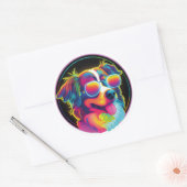 retro funny dog ronde sticker (Envelop)