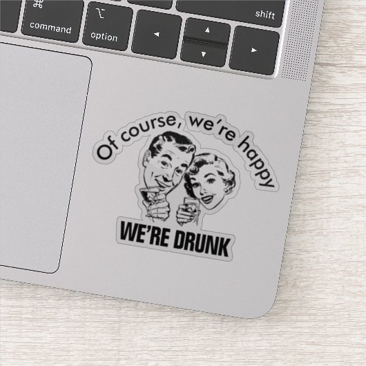 Retro Funny Drink paarse Sticker (Detail)