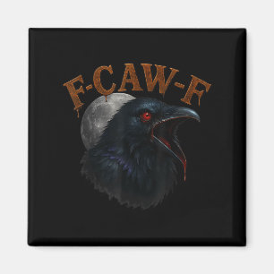 Retro Funny F Caw F Crow en Bird Moon Magneet
