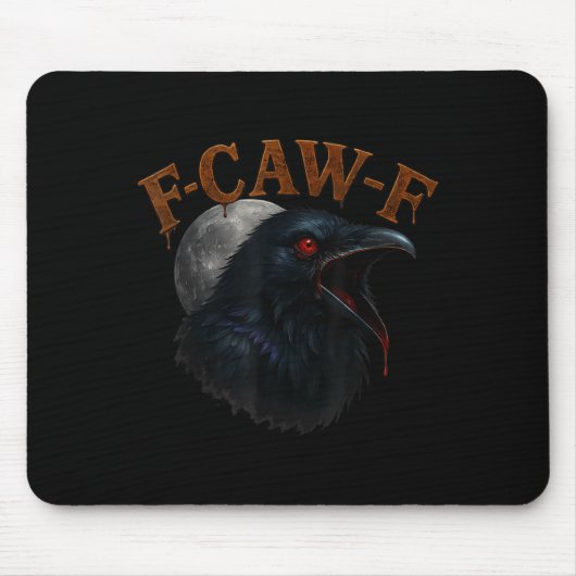 Retro Funny F Caw F Crow en Bird Moon Muismat (Voorkant)