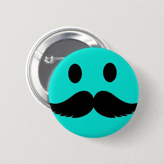 Retro Funny Face met Mustache Stache Ronde Button 5,7 Cm (Voorkant /achterkant)