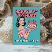 Retro Funny Friend Verjaardag Kaart voor Vriendin