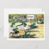 Retro Funny Frog Life Cartoon Marathon Race Briefkaart (Voorkant / Achterkant)