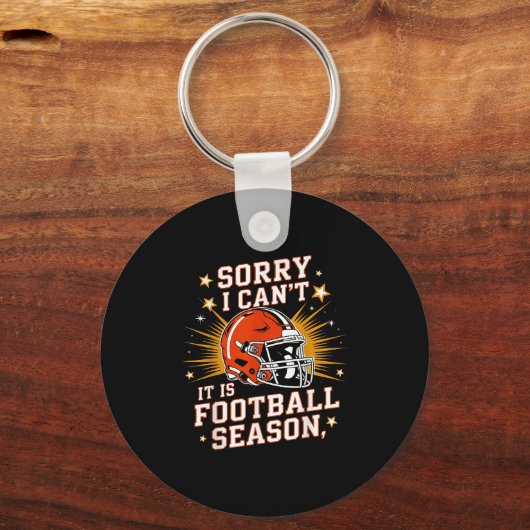 Retro Funny Game Day Sorry I Can't It Is Football Sleutelhanger (Voorkant)