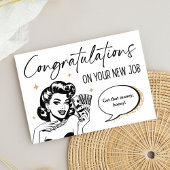 Retro & Funny Gefeliciteerd met je nieuwe baan Kaa Kaart